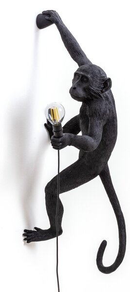 SELETTI Monkey Lamp ukrasna zidna lampa desna crna, Crno, Plastika