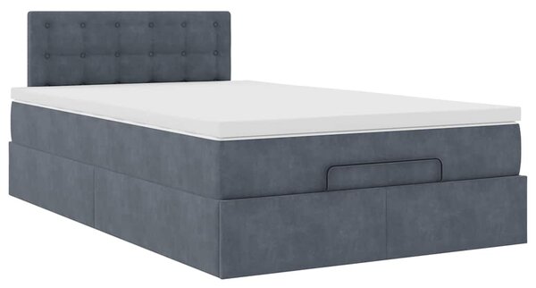 Otomanski krevet s madraca tamnosivi 120x190 cm baršunasti - Siva / 120 x 190