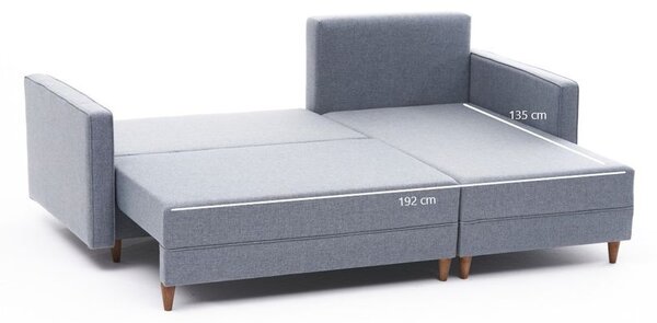 Atelier Del Sofa Kutna garnitura na razvlačenje, Plava, Aydam Right - Blue