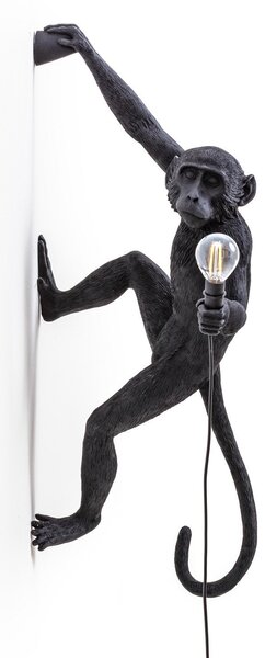 SELETTI Monkey Lamp ukrasna zidna lampa desna crna, Crno, Plastika
