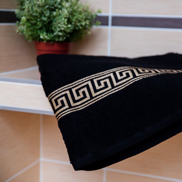 Ručnik GREEK 50 x 90 cm crni, 100% pamuk