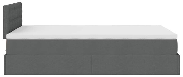 Otomanski krevet s madracem tamnosivi 120x200 cm tkanine - Siva / 120 x 200 cm