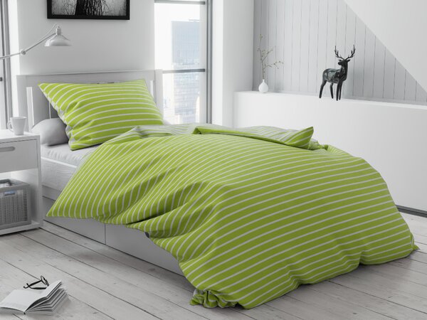Pamučna posteljina Caprivi zelena gumbi Dimenzije posteljine: 70 x 90 cm | 140 x 200 cm