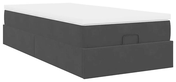 Otomanski okvir kreveta s madraca crni 90x200cm baršunasti - Crna / 90 x 200 cm