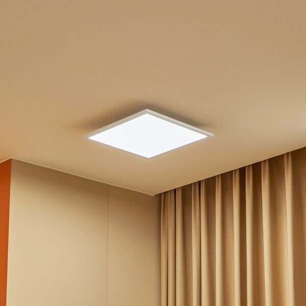 Lindby LED panel Lamin, bijeli, 40 cm, CCT, dimabilan, daljinski, prigušiva, Bijela, Dnevni boravak/blagovaonica, Metal