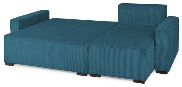 Tirkizna kutna sofa na razvlačenje SMART, obostrana