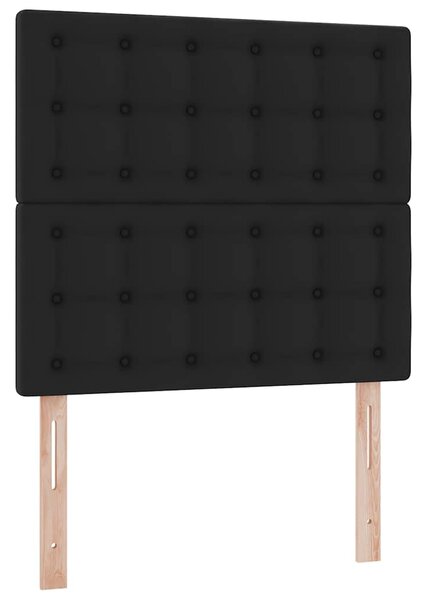 Otomanski krevet s madracem crni 80x200cm umjetna koža - Crna / 80 x 200 cm