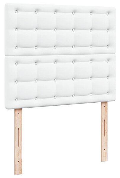 Otomanski okvir kreveta s madraca bijela 120x200cm umjetna koža - Bijela / 120 x 200 cm