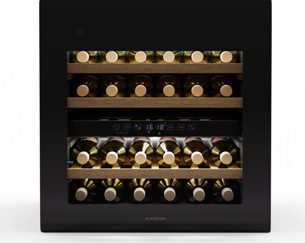 Klarstein Rhone 36 Duo hladnjak za vino, 36 boca, LED kontrola, pritiskom na otvaranje, tihi