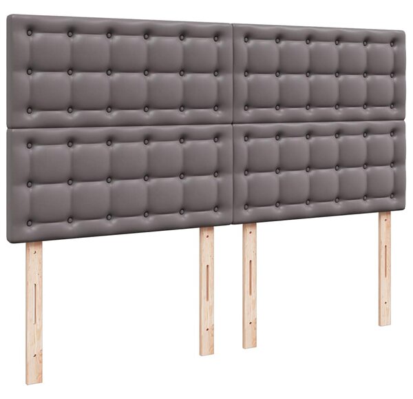 Otomanski okvir kreveta s madracem sivi 180x200cm umjetna koža - Siva / 180 x 200 cm