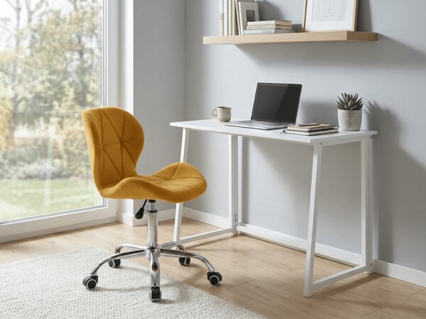 Set za radnu sobu ZARIMO stol 80x40 cm, bijela + fotelja AVOLA VELVET, senfasta