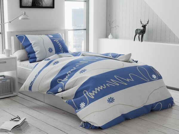 Pamučna posteljina MOSTA plava Dimenzije posteljine: 70x90 cm | 140x200 cm