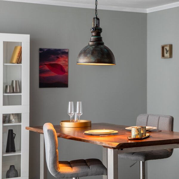 Opviq Viseća lampa Saglam 3710 1 žarulja Ø31cm antikno zlato, prigušiva, Dnevni boravak/blagovaonica, Metal