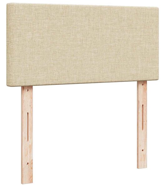 Otomanski okvir kreveta s madraca krem 80x200cm od tkanine - Krema / 80 x 200 cm