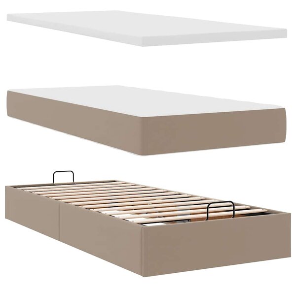 Okvir kreveta s madracem cappuccina 90x200cm umjetna koža - Smeđa / 90 x 200 cm