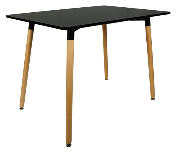 AKCIJA Crni blagovaonski stol BERGEN 140x80 cm II. kvaliteta