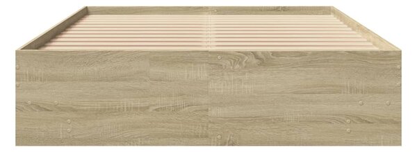 Okvir kreveta bez madraca boja hrasta sonome 120x200 cm drveni - Smeđa / 120 x 200 cm