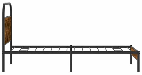 Okvir kreveta bez madraca dimljena boja hrasta 100x200cm drveni - Smeđa / 100 x 200 cm