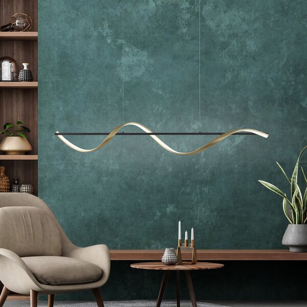 Q-Smart-Home Paul Neuhaus Q-Swing viseća lampa, antracit/mjed, prigušiva, Crno, Dnevni boravak/blagovaonica, Metal