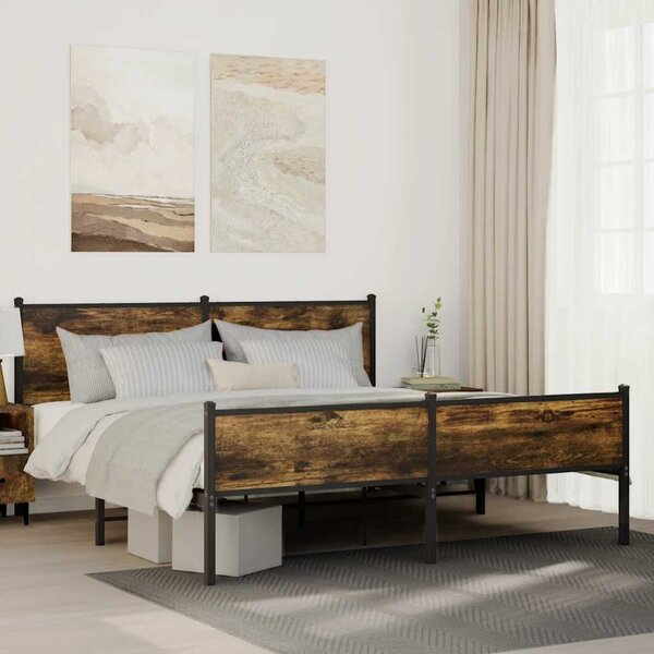 Metalni okvir kreveta bez madraca boja hrasta 180x200 cm - Smeđa / 180 x 200 cm