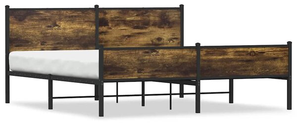 Metalni okvir kreveta bez madraca boja hrasta 180x200 cm - Smeđa / 180 x 200 cm
