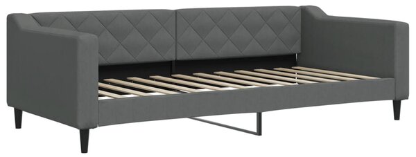 Dnevni krevet tamnosivi 90 x 200 cm od tkanine - Siva / 90 x 200 cm