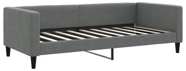Dnevni krevet tamnosivi 90 x 190 cm od tkanine - Siva / 90 x 190 cm