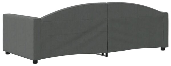 Dnevni krevet tamnosivi 90 x 200 cm od tkanine - Siva / 90 x 200 cm