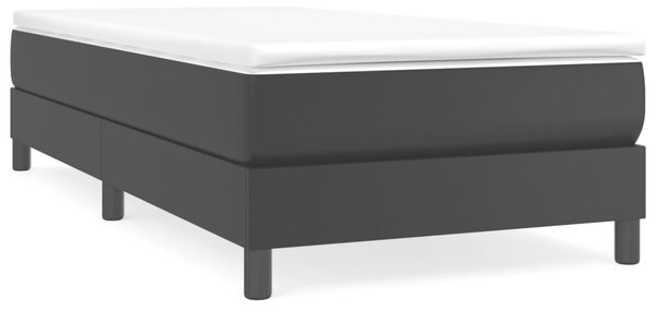 Krevet s oprugama i madracem crni 80 x 200 cm od umjetne kože - Crna / 80 x 200 cm