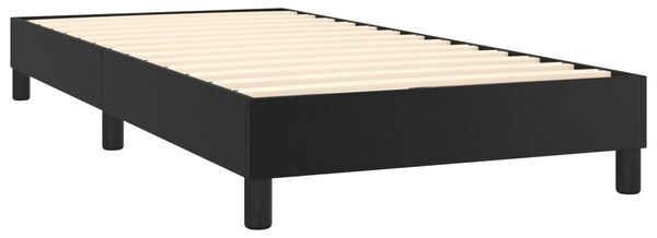 Krevet s oprugama i madracem crni 80 x 200 cm od umjetne kože - Crna / 80 x 200 cm
