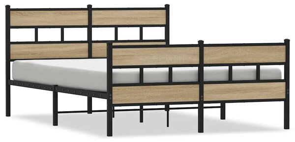Metalni okvir kreveta bez madraca boja hrasta sonome 135x190 cm - Smeđa / 135 x 190 cm