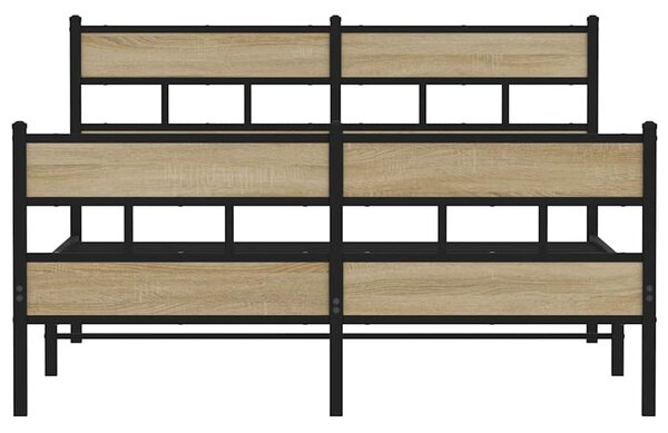 Metalni okvir kreveta bez madraca boja hrasta sonome 135x190 cm - Smeđa / 135 x 190 cm