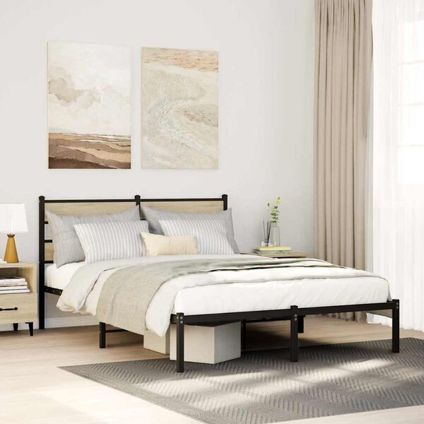 Metalni okvir kreveta bez madraca boja hrasta sonome 135x190 cm - Smeđa / 135 x 190 cm