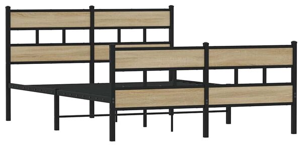 Metalni okvir kreveta bez madraca boja hrasta sonome 135x190 cm - Smeđa / 135 x 190 cm