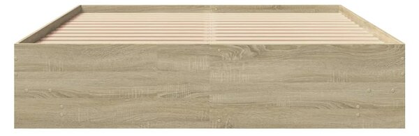Okvir kreveta bez madraca boja hrasta sonome 150x200 cm drveni - Smeđa / 150 x 200 cm