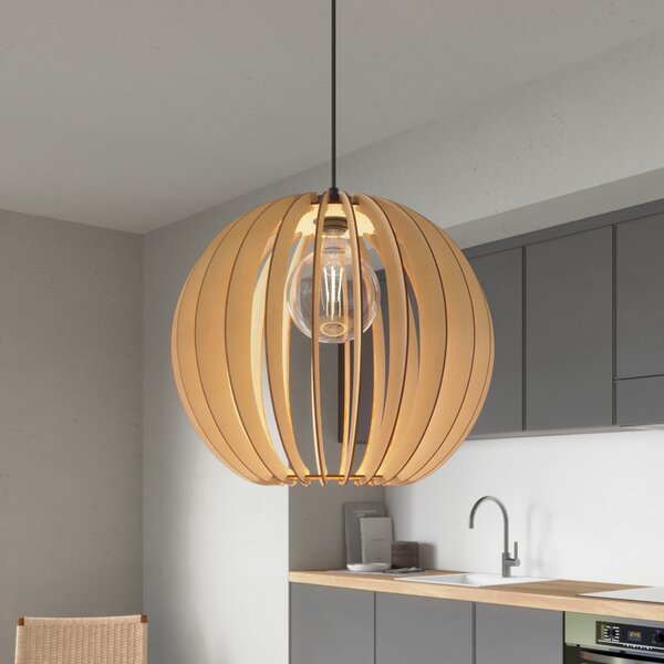 Envostar Clay viseća lampa od brezove šperploče Ø 40 cm, prigušiva, Drvo, Dnevni boravak/blagovaonica, Drvo