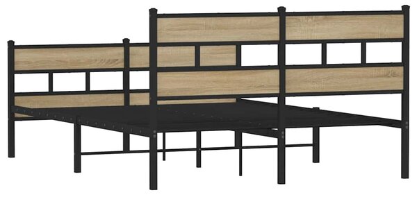 Metalni okvir kreveta bez madraca boja hrasta sonome 135x190 cm - Smeđa / 135 x 190 cm