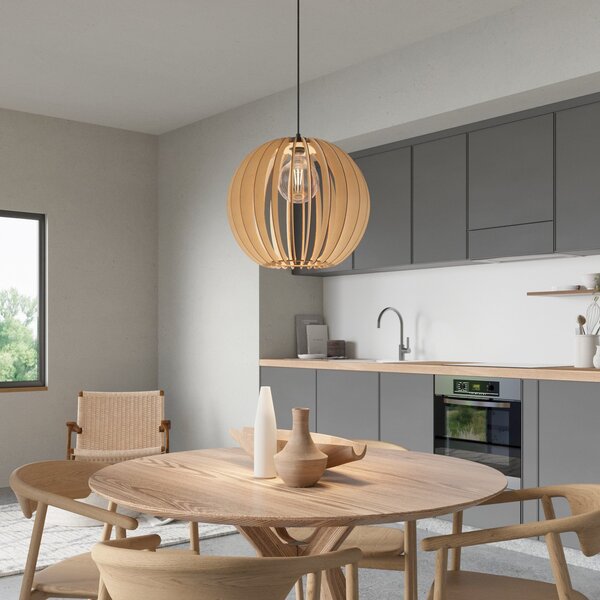 Envostar Clay viseća lampa od brezove šperploče Ø 40 cm, prigušiva, Drvo, Dnevni boravak/blagovaonica, Drvo