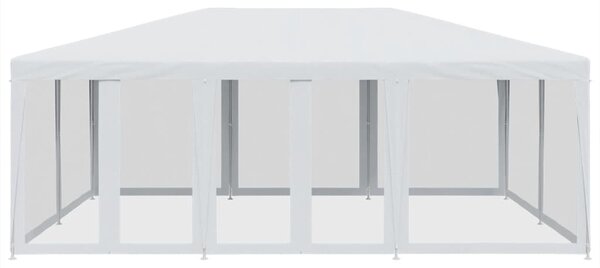 Šator za zabave s 10 mrežasta bočna zida bijeli 6x4 m HDPE - Bijela / 6 x 4 m