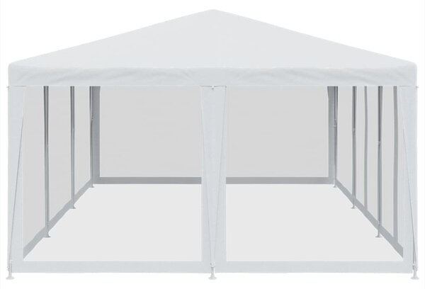 Šator za zabave s 10 mrežasta bočna zida bijeli 6x4 m HDPE - Bijela / 6 x 4 m
