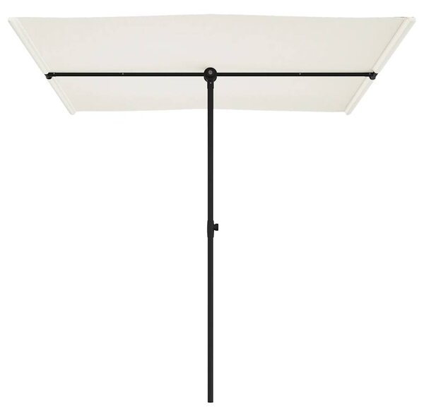 Vrtni suncobran s aluminijskim stupom 2 x 1,5 m pješčano bijeli - Bijela / 200 x 150 cm