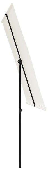 Vrtni suncobran s aluminijskim stupom 2 x 1,5 m pješčano bijeli - Bijela / 200 x 150 cm