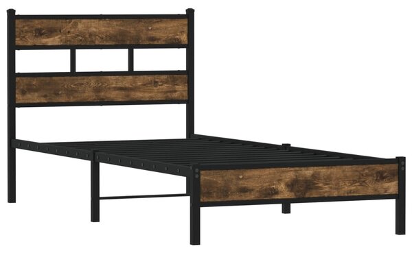 Okvir kreveta bez madraca s uzglavljem boja hrasta 90x190 cm - Smeđa / 90 x 190 cm