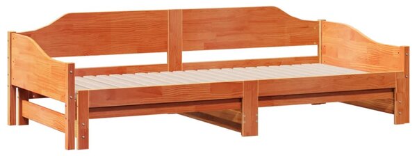 Dnevni krevet na razvlačenje bez madraca 90x190 cm masivno drvo - Smeđa / 90 x 190 cm