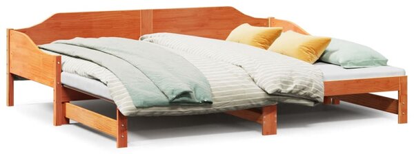 Dnevni krevet na razvlačenje bez madraca 90x190 cm masivno drvo - Smeđa / 90 x 190 cm