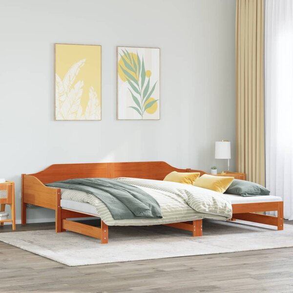 Dnevni krevet na razvlačenje bez madraca 90x190 cm masivno drvo - Smeđa / 90 x 190 cm
