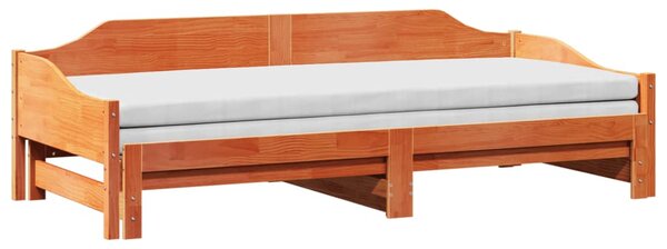 Dnevni krevet na razvlačenje bez madraca 90x190 cm masivno drvo - Smeđa / 90 x 190 cm