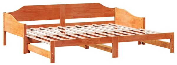 Dnevni krevet na razvlačenje bez madraca 90x190 cm masivno drvo - Smeđa / 90 x 190 cm