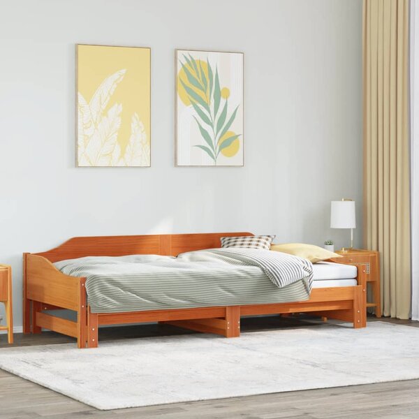 Dnevni krevet na razvlačenje bez madraca 90x190 cm masivno drvo - Smeđa / 90 x 190 cm