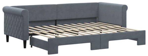 Dnevni krevet na razvlačenje bez madraca tamnosivi 80x200 cm - Siva / 80 x 200 cm